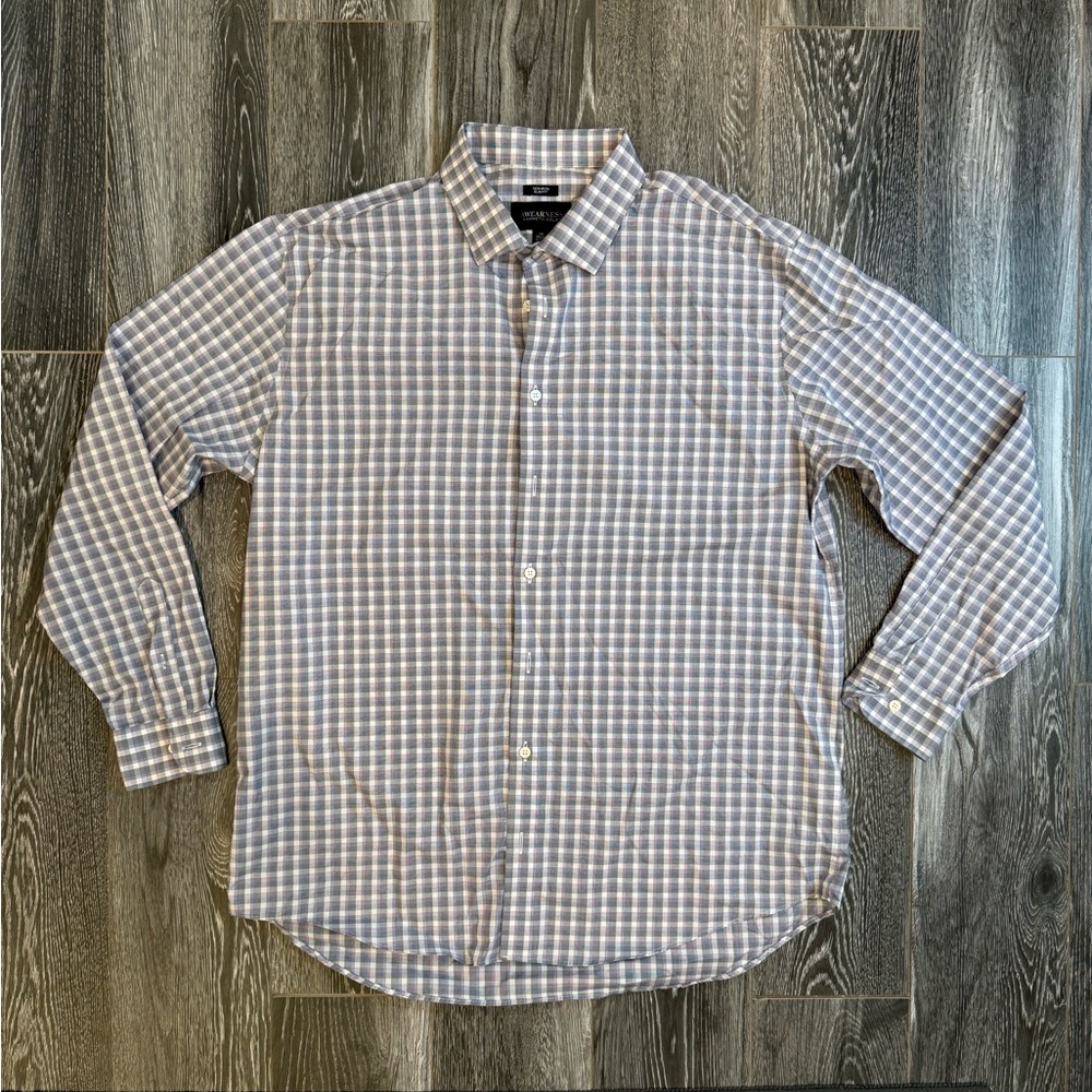 Kenneth Cole Gray and White Checkered Shirt